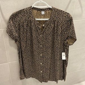 BNWT Leopard Blouse Size Medium